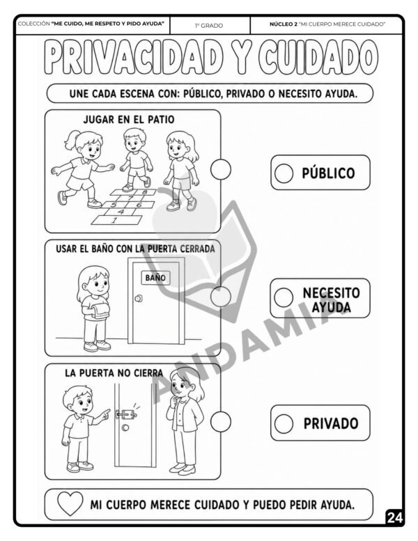 24 Me cuido, me protejo y pido ayuda - 1er Grado