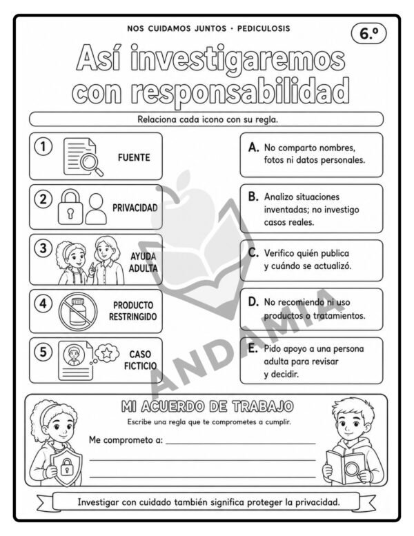Nos cuidamos juntos: Pediculosis - 6to Grado