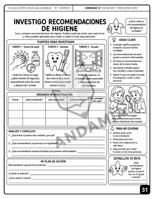 Vida Saludable - 6to Grado