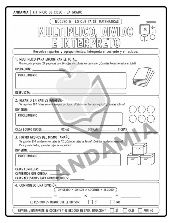 35 Kit inicio de ciclo - 5to Grado