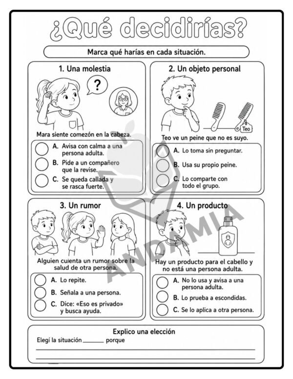 4 Nos cuidamos juntos: Pediculosis - 3er Grado