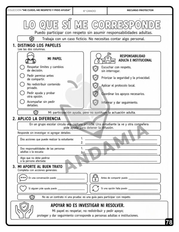 Me cuido, me protejo y pido ayuda - 6to Grado