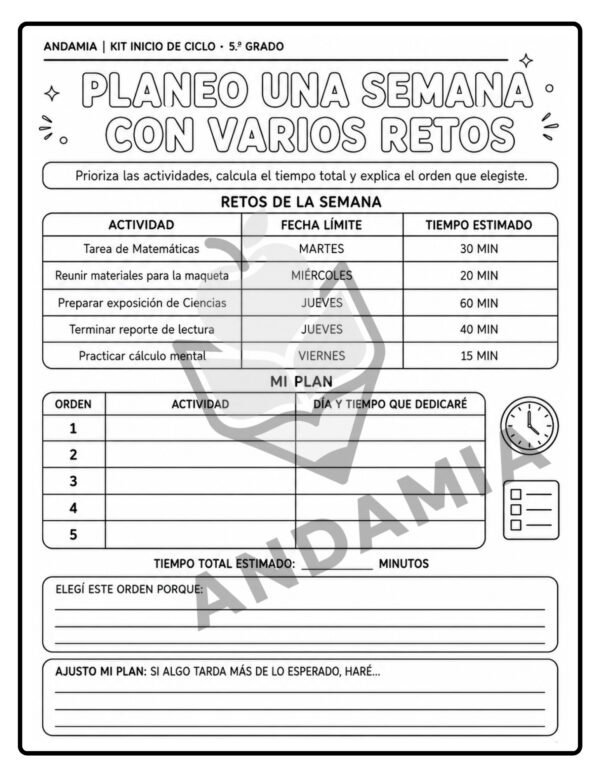 8 Kit inicio de ciclo - 5to Grado