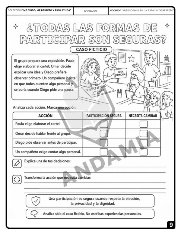 Me cuido, me protejo y pido ayuda - 6to Grado