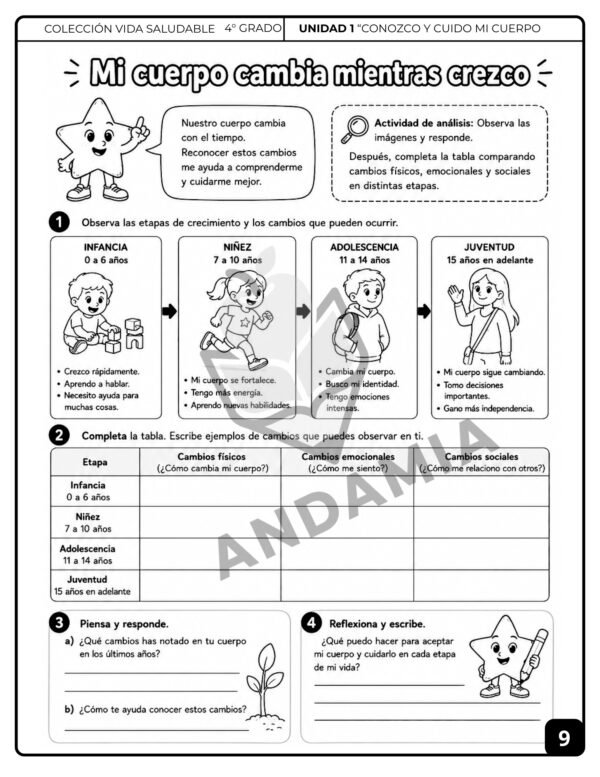 9 Vida Saludable - 4to Grado