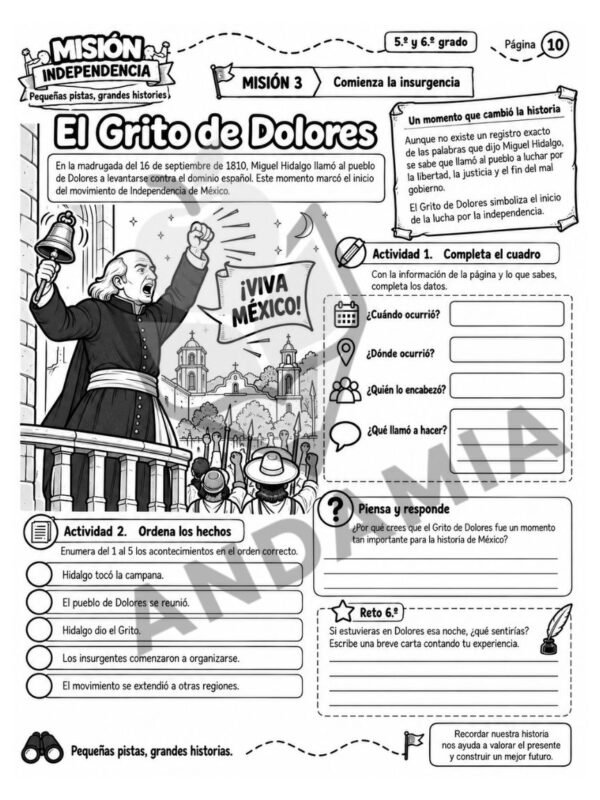 ind-5-6-grito-de-dolores Misión Independencia: descubre la historia que comenzó en 1810 - 5to y 6to Grado
